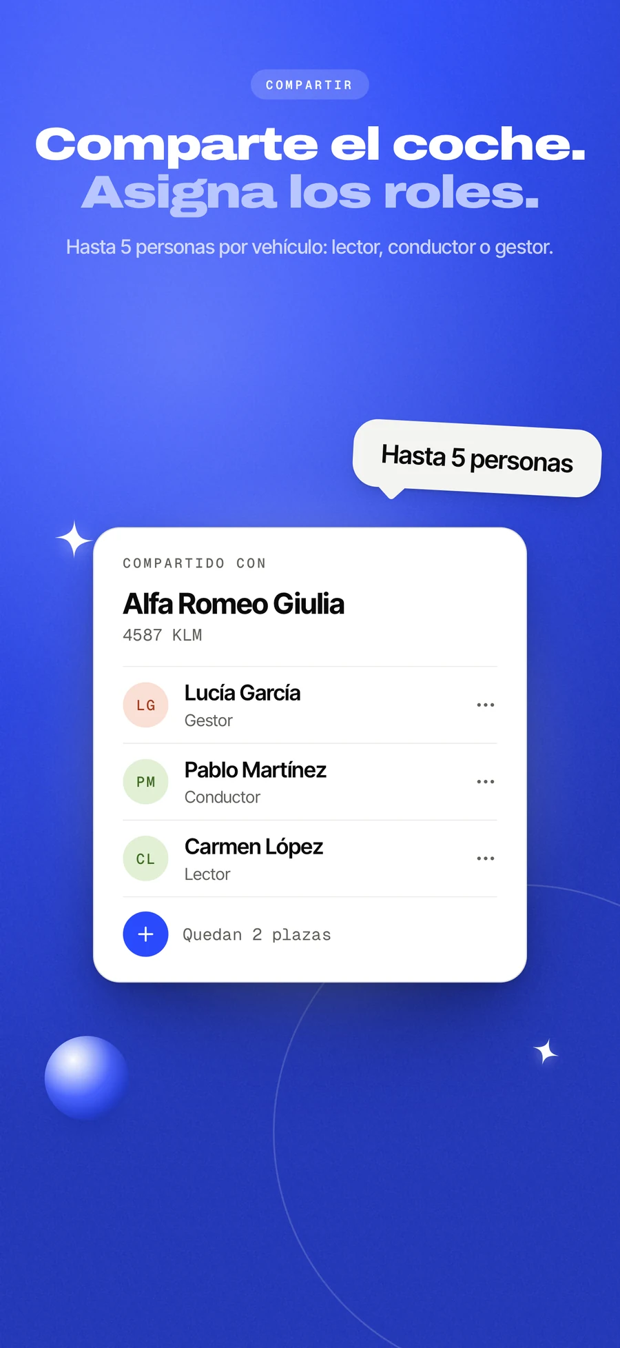 Panel del App Store: un vehículo compartido entre dos conductores.