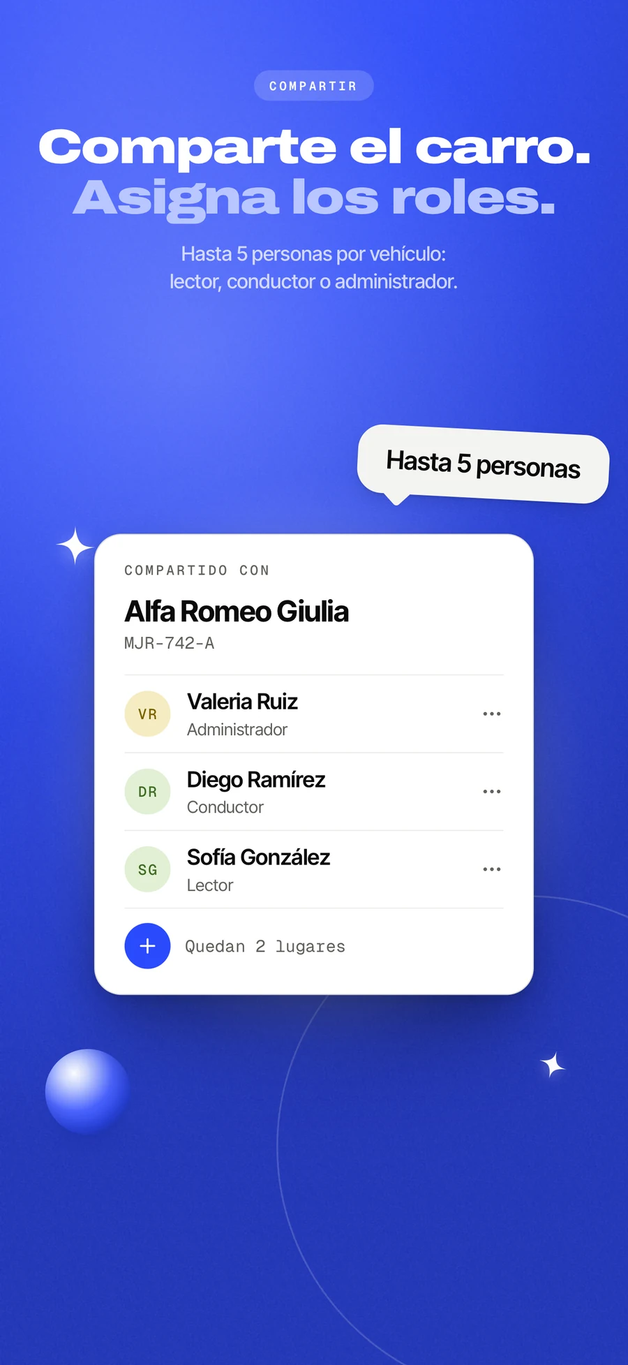 Panel del App Store: un vehículo compartido entre dos conductores.